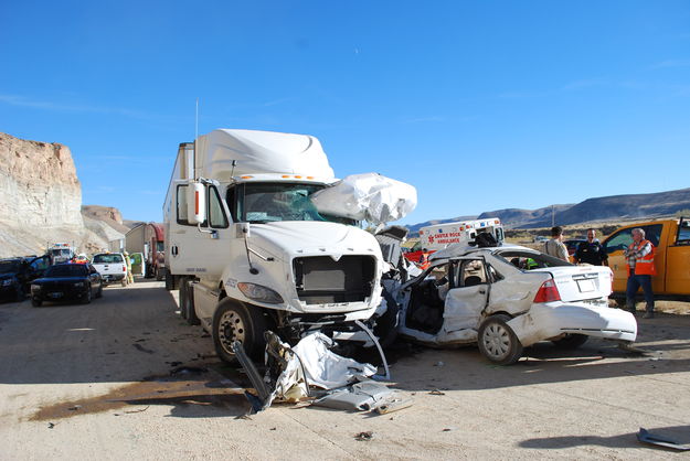 Collision. Photo by Wyoming Highway Patrol.