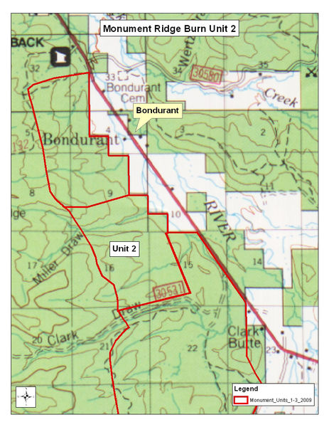 Monument Ridge Burn Map. Photo by Bridger-Teton National Forest.