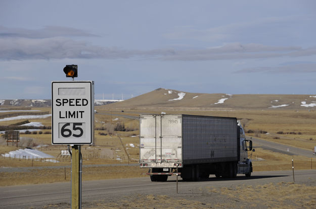 Variable Speed Limit sign. Photo by Wyoming Department of Transportation.