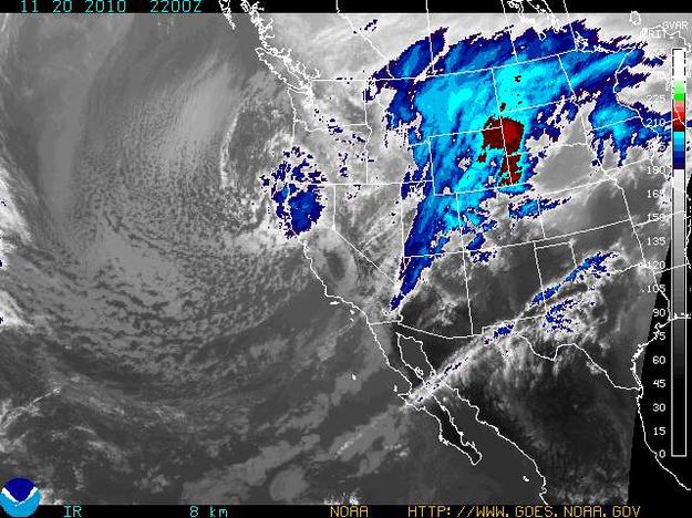 Infared for Nov 20. Photo by National Oceanic and Atmospheric Administration (NOAA).