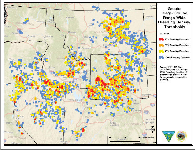 Sage Grouse Map. Photo by Bureau of Land Management.