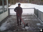 Shoveling Snow. Photo by Bob Rule, KPIN 101.1 FM Radio.