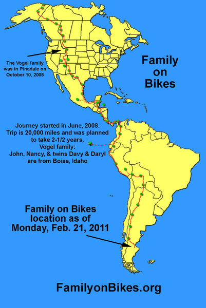 Travel Map. Photo by Family on Bikes.