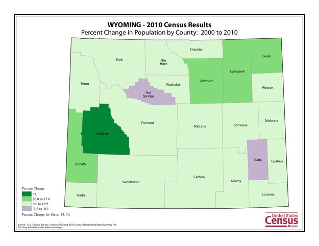 Census Change Map. Photo by U.S. Census Bureau.