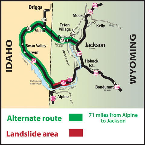 Landslide Map. Photo by Wyoming Department of Transportation.