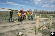 Fence done. Photo by Dawn Ballou, Pinedale Online.
