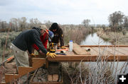 Measuring for steps. Photo by Dawn Ballou, Pinedale Online.