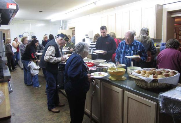 Chow line. Photo by Bill Winney.