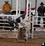 Bull Riding. Photo by Clint Gilchrist, Pinedale Online.