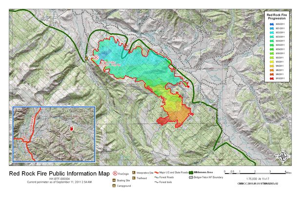 Red Rock Fire update. Photo by Bridger-Teton National Forest.