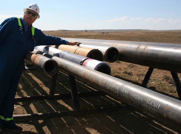 Drill pipe. Photo by Dawn Ballou, Pinedale Online.