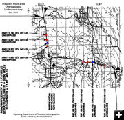 Over-Underpass Map. Photo by Wyoming Department of Transportation.