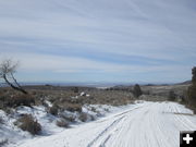 Snow on the road. Photo by Bill Winney.