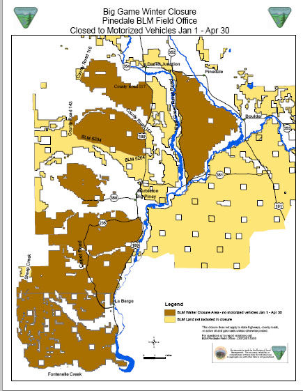 Closure map. Photo by Bureau of Land Management.