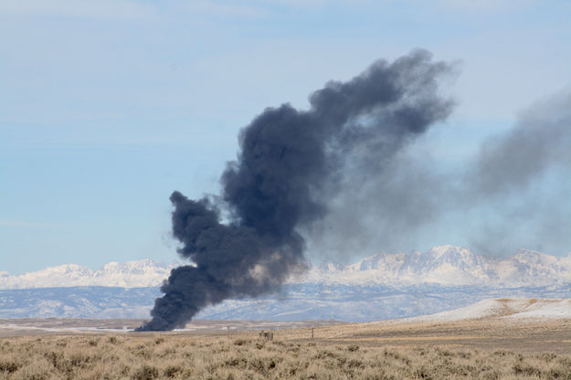 Black smoke column. Photo by Jennifer Frazier, Wyoming Department of Environmental Quality.