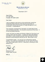 Senator Enzi letter. Photo by Pinedale Online.
