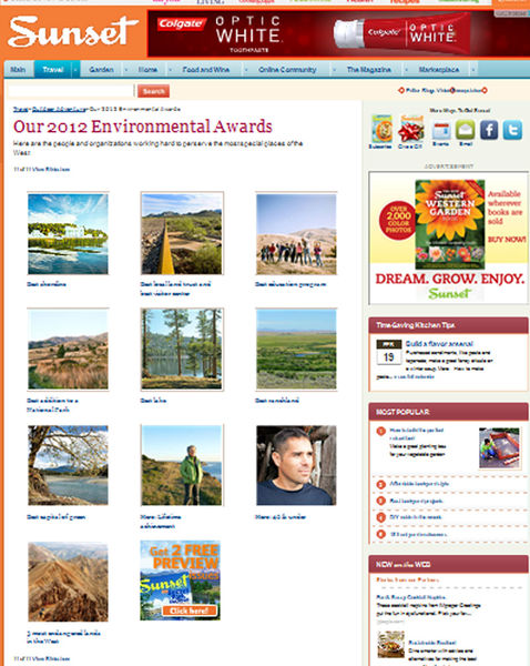 2012 Environmental Awards. Photo by Sunset Magazine.