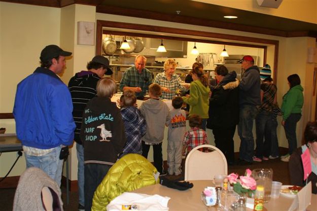 Food line. Photo by Carie Whitman.