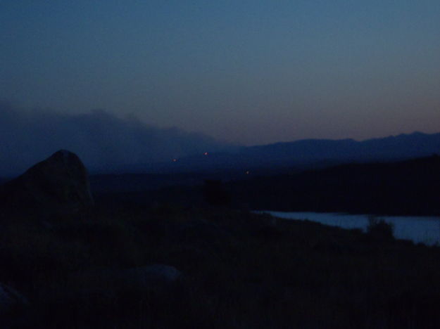 Flames in the distance. Photo by Travis Thompson family.