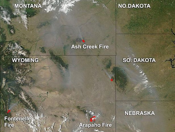 Wyoming Fires. Photo by National Aeronautics and Space Administration (NASA).