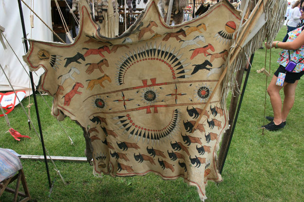 Painted hide. Photo by Dawn Ballou, Pinedale Online.