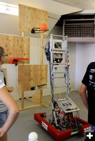 Robot shooting baskets. Photo by Dawn Ballou, Pinedale Online.