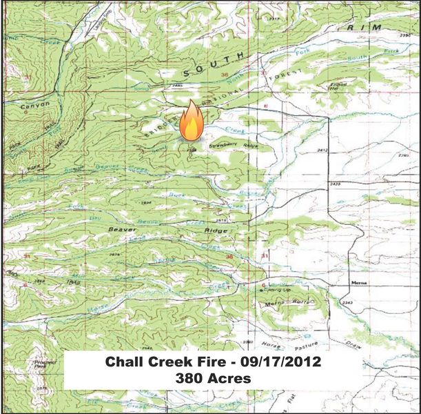 Fire Map - Sept. 17, 2012. Photo by Bridger-Teton National Forest.