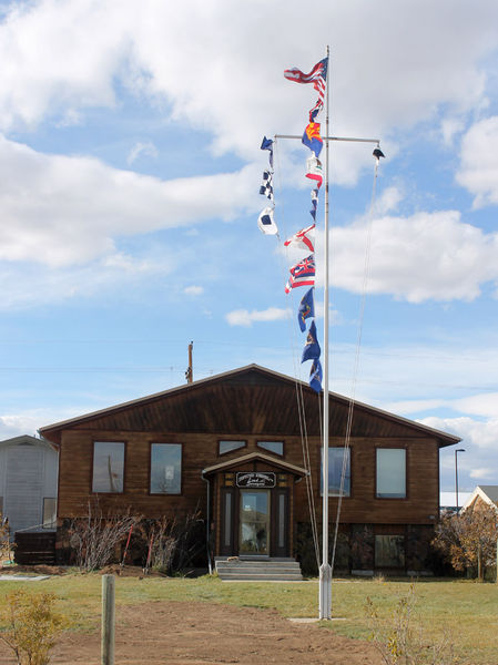 Navy flags. Photo by Dawn Ballou, Pinedale Online.