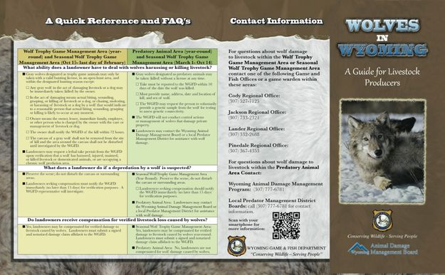 Wolf Brochure side 2. Photo by Pinedale Online.