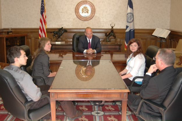 With Governor Mead. Photo by Renny MacKay.