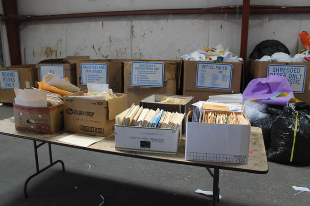 Boxes and boxes of papers. Photo by Dawn Ballou, Pinedale Online.