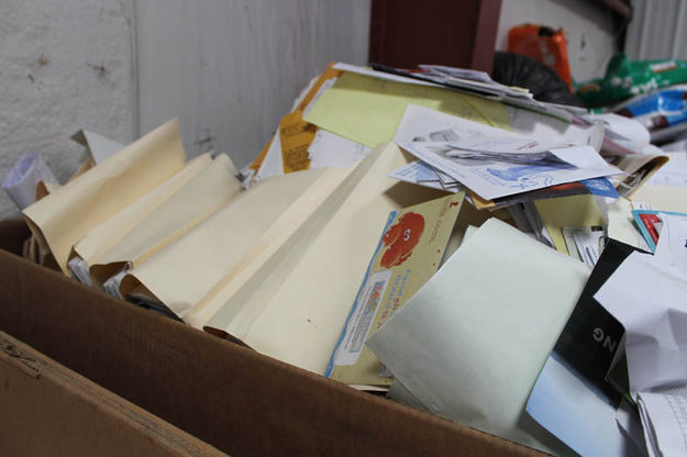 More files in recycling boxes. Photo by Dawn Ballou, Pinedale Online.