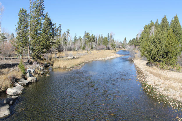 View upstream. Photo by Dawn Ballou, Pinedale Online.