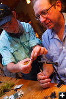 Fly tieing class. Photo by Dan Abrashoff, The Lodge at Jackson Fork Ranch.