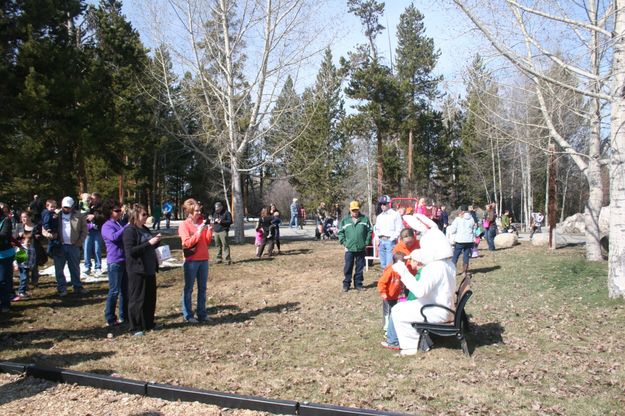 Kids, eggs, and a big bunny. Photo by Mindi Crabb.