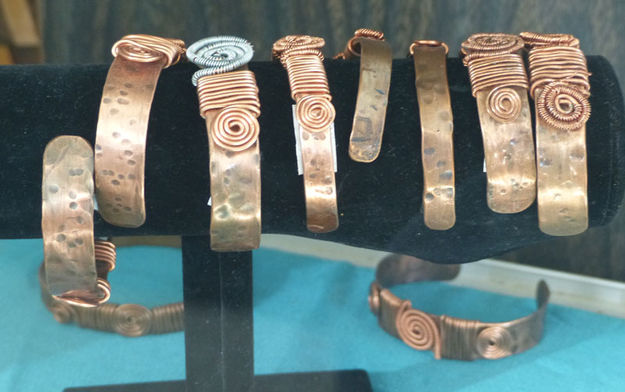 Copper bracelets. Photo by Dawn Ballou, Pinedale Online.