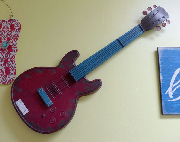 Guitar on the wall. Photo by Dawn Ballou, Pinedale Online.