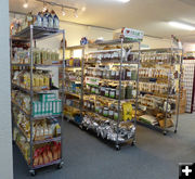 Healthy foods racks. Photo by Dawn Ballou, Pinedale Online.