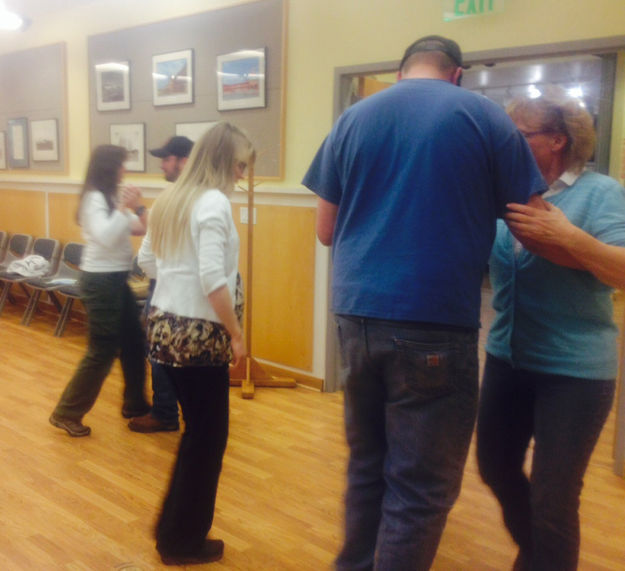Learning to dance. Photo by Tawnya Miller, Big Piney Branch  Sublette County Library.