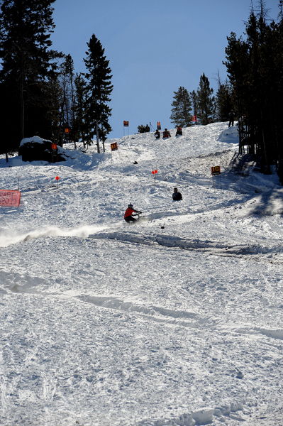 Looking up the course. Photo by Terry Allen.