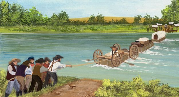 High water crossing. Photo by Sublette County Historical Society.