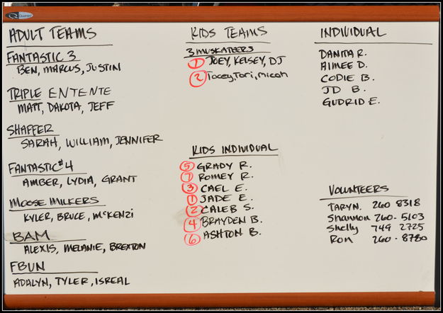 Race Roster. Photo by Terry Allen.