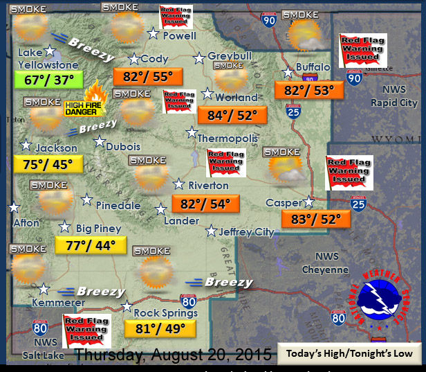 August 20 Wyoming weather. Photo by National Weather Service.