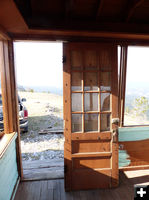 Lookout door. Photo by Dawn Ballou, Pinedale Online.