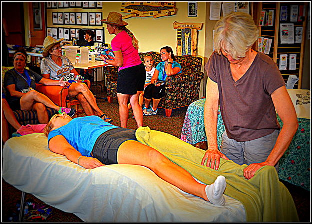 Getting Massage. Photo by Terry Allen.