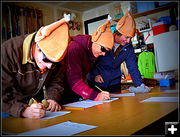 Turkeys Signing In. Photo by Terry Allen.