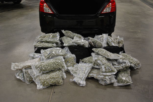 72 pounds of marijuana. Photo by Wyoming Highway Patrol.