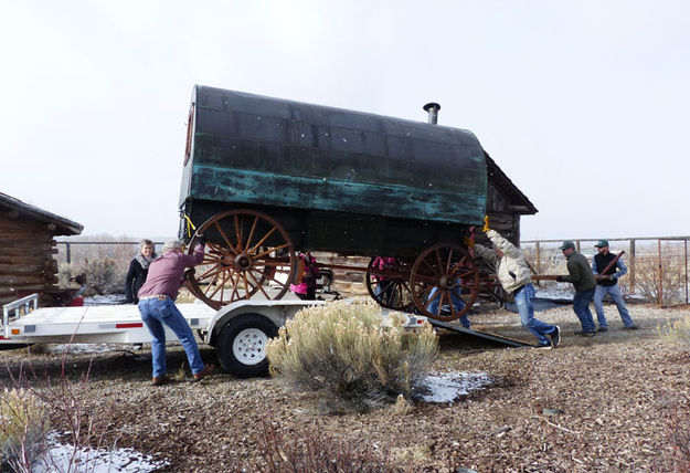 Off the trailer. Photo by Dawn Ballou, Pinedale Online.