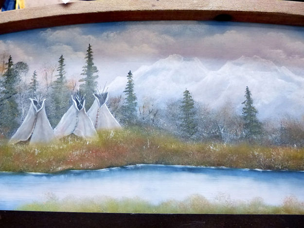 Tipi painting close-up. Photo by Dawn Ballou, Pinedale Online.