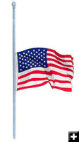 Flag half staff notice. Photo by Pinedale Online.